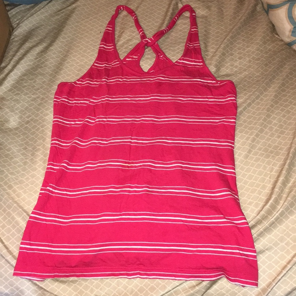 Red and white striped Tank